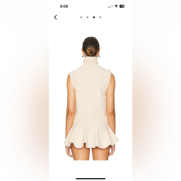 NWT Susana Monaco Mapache Mock Neck Vest S Belgian Creme - Picture 6 of 9